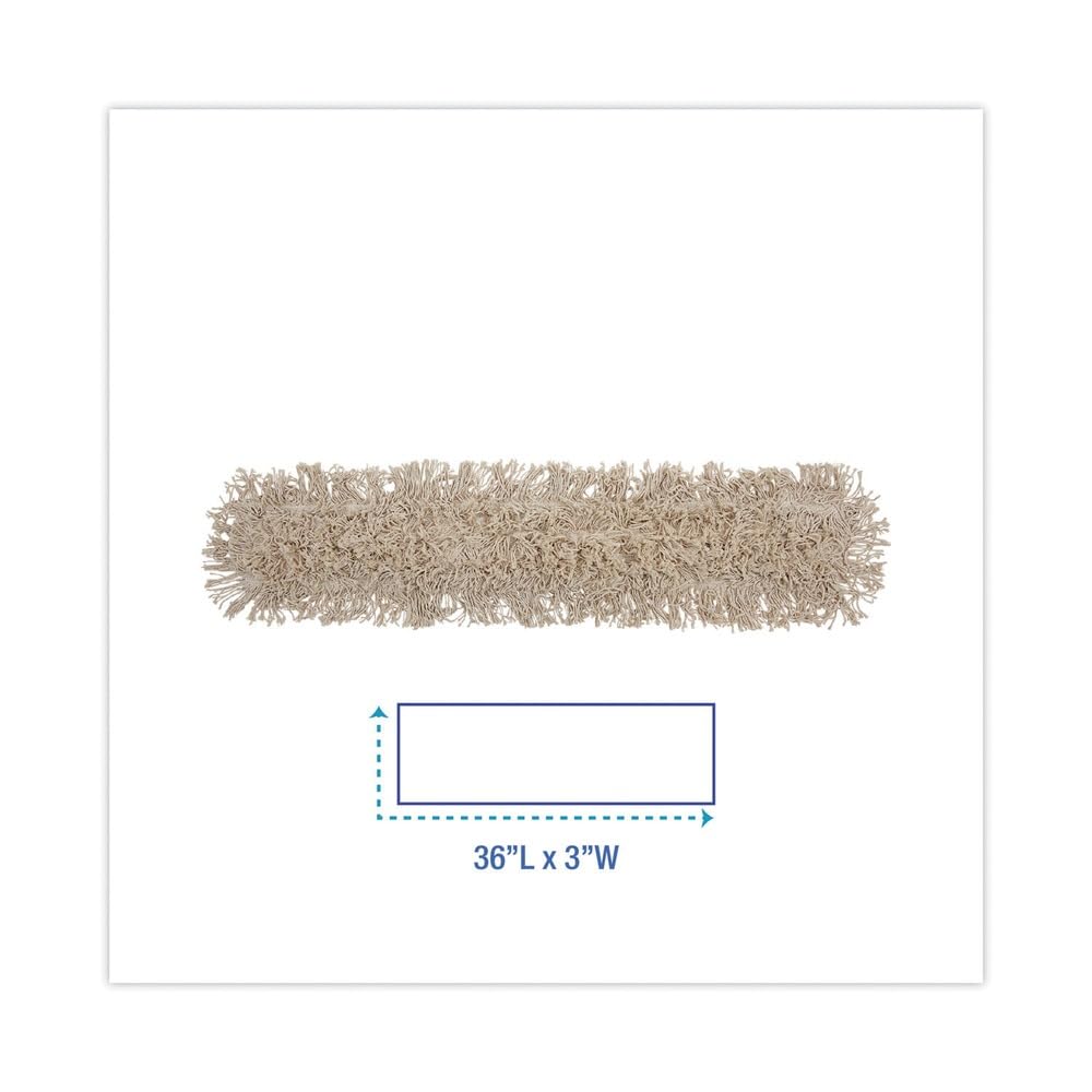 Boardwalk BWK1036 36 in. x 3 in. Cotton Dust Mop Head - White