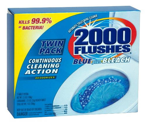 2000 Flushes Blue Plus Bleach Automatic Toilet Bowl Cleaner, 3.5 OZ TWIN-PACK (PACK OF 1), Net Weight: 7 Ounce