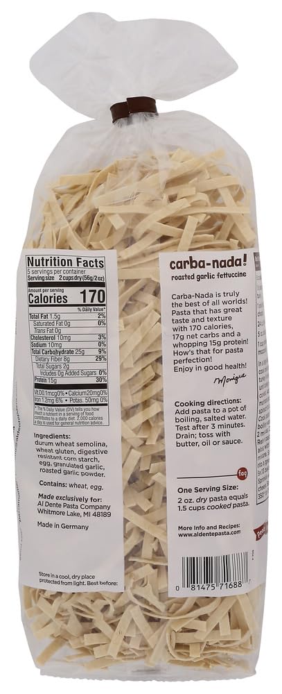 Carba-Nada Fettucine, Roasted Garlic, 10 oz.