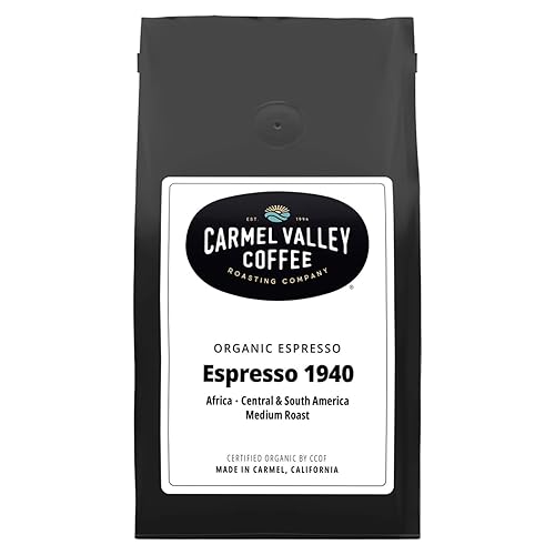 Carmel Valley Coffee Roasting Espresso 1940 - Organic Medium Roast, Africa, Central & South America - Notes of Dried Berries, Toasted Nuts & Baker’s