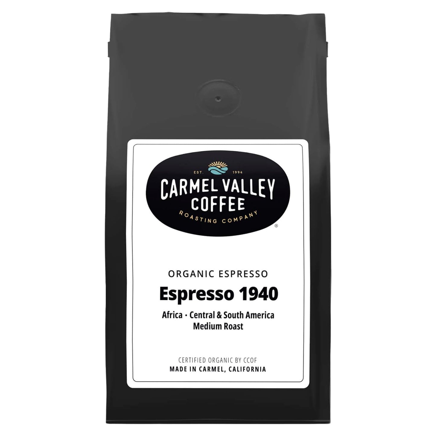 Carmel Valley Coffee Roasting Espresso 1940 - Organic Medium Roast, Africa, Central & South America - Notes of Dried Berries, Toasted Nuts & Baker’s