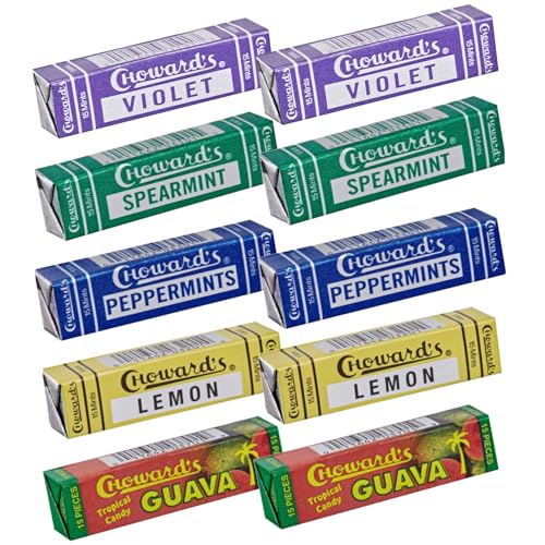 Choward's Mints Candy Variety Pack | Violet, Spearmint, Peppermint, Guava, and Lemon | Bold Aromatic Flavors | Perfect for Lunchboxes, Travel
