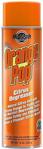 HI-TECH Orange Pop Foaming Citrus Cleaner Degreaser - Heavy Duty Multi-Surface Spray with D-Limonene - Industrial Strength - 1 Pack - Pleasant Citrus
