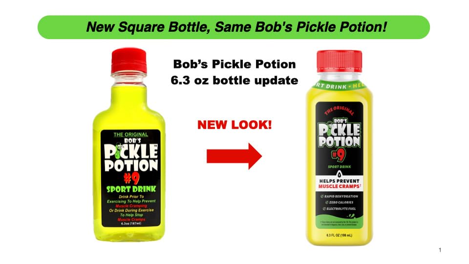 Bob's Pickle Potion #9 - Electrolyte Pickle Shot - Rehydration & Cramp Relief - Sports Drink Shot Zero Caffeine & Gluten-Free, 6.3 Oz. (Pack of 1