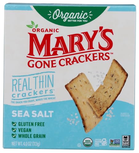 Marys Gone Crackers Organic Sea Salt Real Thin Crackers,
