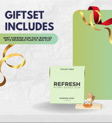 1x Refresh Gum Garden Mint (12 PC.) Bundle with Plastic Bag Clip for Resealing Packs and Maintaining Neat Storage - Gift Set (2 Items)
