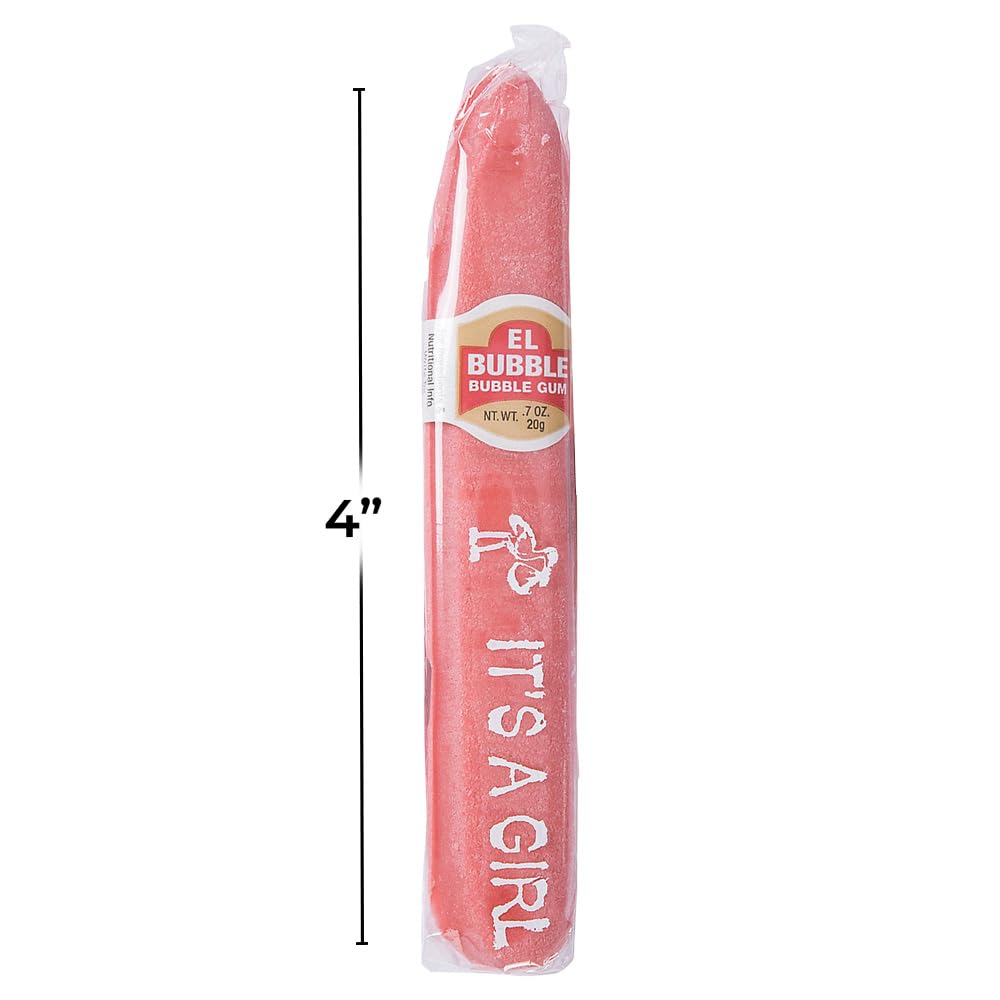 Fun Express It's A Girl Bubble Gum Cigars - Pink Baby Shower Favors for Guests 36 Pack | Gender Reveal Party Favors & Prizes | Individually Wrapped