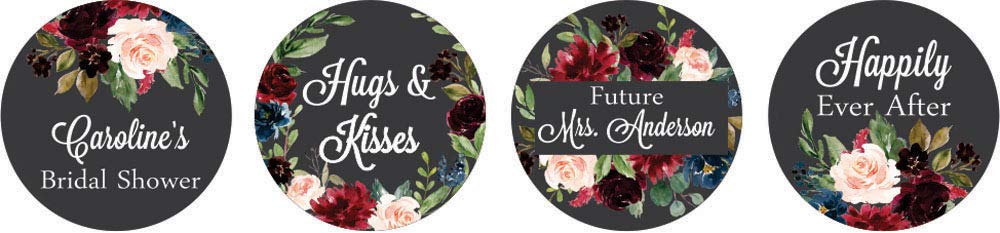 Darling Souvenir 190 Pcs Personalized Gray Bridal Shower Chocolate Drop Labels Stickers - Self-Adhesive Mini Candy Wrappers for Bride to Be