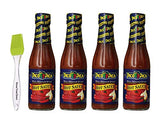 Pico Pica Hot Sauce 7oz (Pack of 4) Bundle with PrimeTime Direct Silicone Basting Brush in a PTD Sealed Bag Sealed Bag