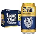 Liquid Death Iced Tea - Dead Billionaire (Black Tea/Lemonade), Less Sugar*, Boost of Caffeine, B Vitamins, No Artificial Sweeteners, 12 Fl Oz (Pack