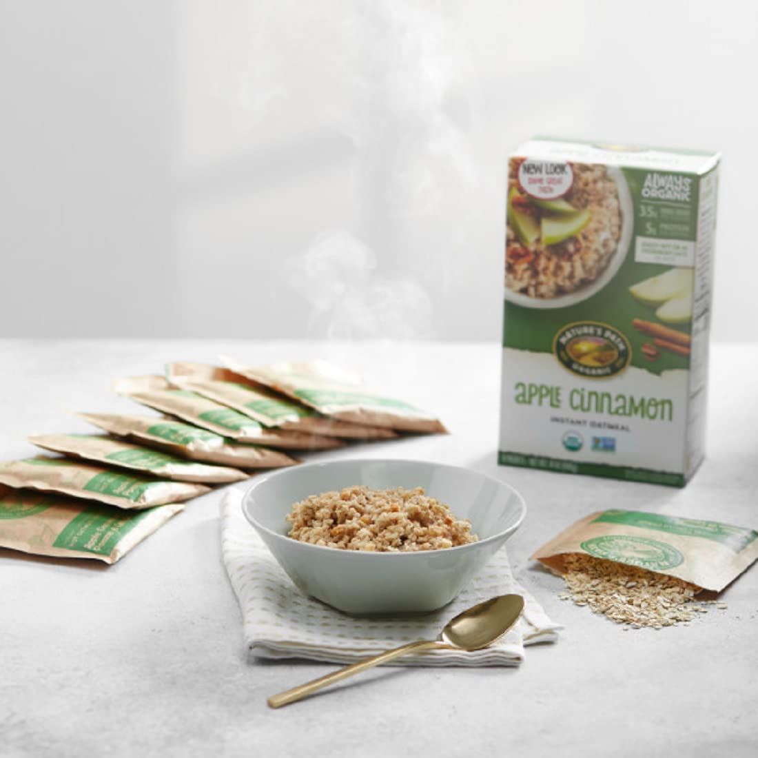 Nature's Path Hot Oatmeal - Apple Cinnamon - Case of 6 - 14 oz.