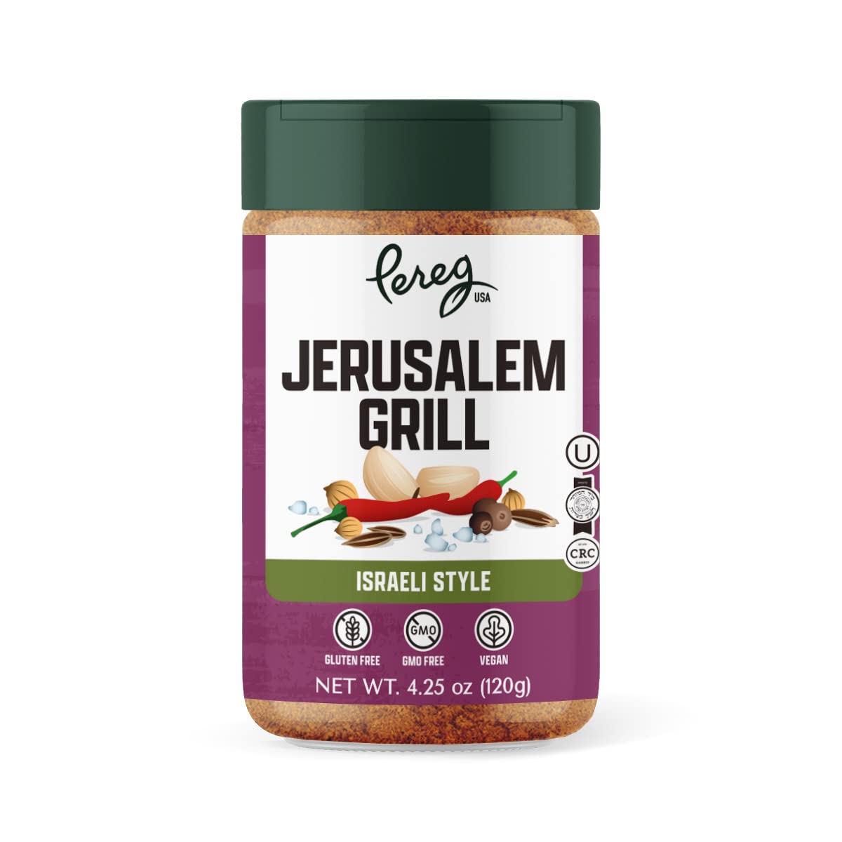Pereg Jerusalem Spice Seasoning (4.25 Oz) - Israeli Savory Spice Mix with Cumin, Coriander, Allspice, Garlic & Paprika - Grilling - BBQ Spice Rub