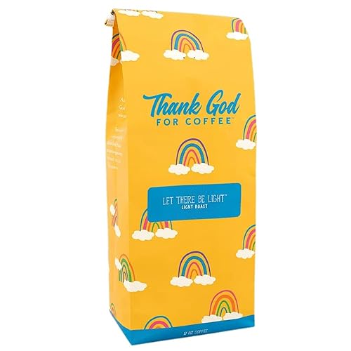 Thank God For Coffee Let There Be Light Light Roast Whole Bean Coffee, Single Origin Peru, Citrus & Hibiscus Notes, 12 oz