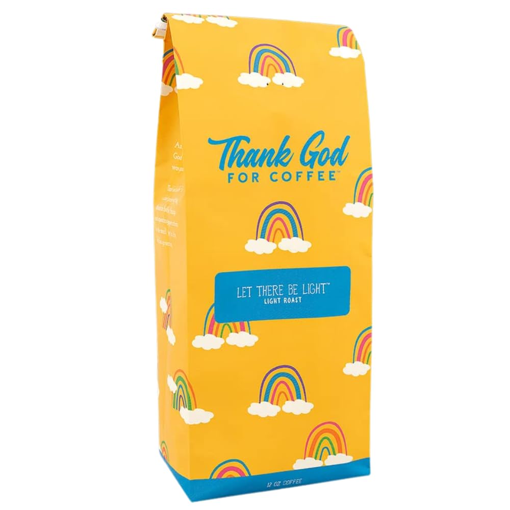 Thank God For Coffee Let There Be Light Light Roast Whole Bean Coffee, Single Origin Peru, Citrus & Hibiscus Notes, 12 oz