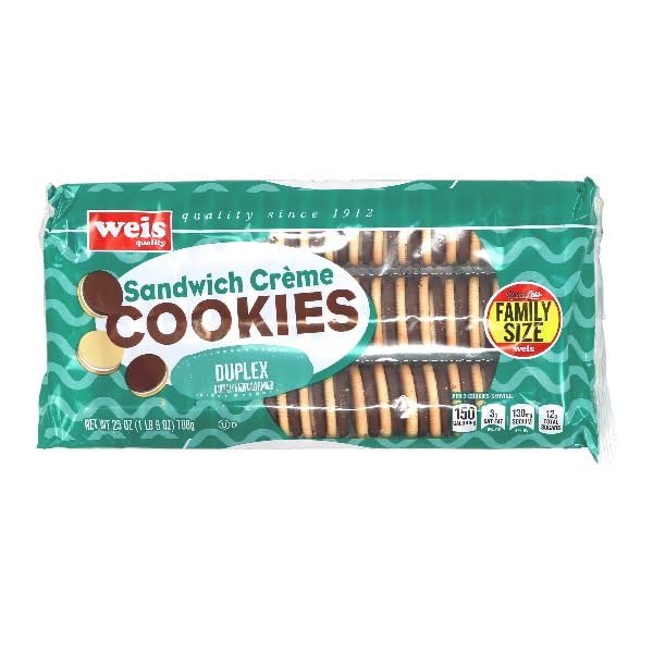Weis Quality, Sandwich Creme Cookies Family Size Duplex, 25 Ounce