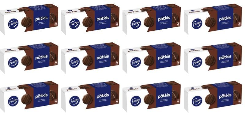 Fazer Patkis chocolate Biscuits 12 Boxes of 142g