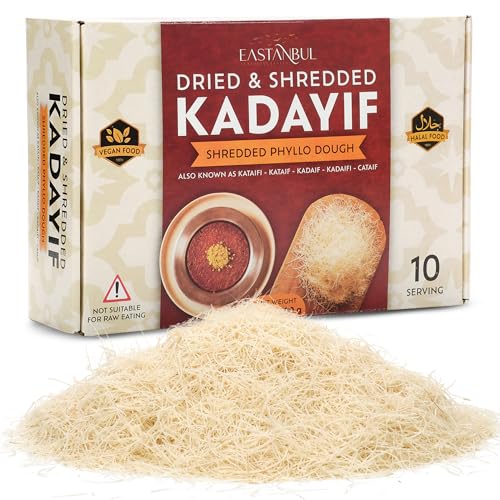 Eastanbul Dried & Chopped Kataifi Shredded Fillo Dough, Kurutulmus Kadayif Pastry Dough, Ingredient for The Viral Dubai Pistachio Chocolate Bar