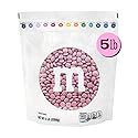 M&M’S WORLD Pink Milk Chocolate Candy, 5lbs of M&M'S in Resealable Pack for Candy Bars, Birthdays, Baby Showers, Gender Reveals, It's A Girl, Dessert