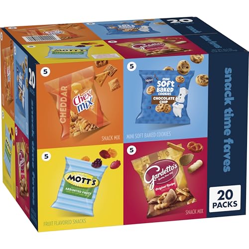 Chex Mix, Mott's, Gardetto's, Pillsbury Cookies, Snack Time Faves Variety Pack, Snack Bags, 20 Ct, 26.5 oz