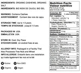 Food to Live Organic Dry Roasted Whole Cashews with Himalayan Salt, 1 Pound Non-GMO, Oven Roasted and Lightly Salted Nuts, No Oil Added, Vegan