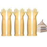 Vsootal 3- Pair 17.8 - Inch Elbow - Length Reusable Rubber Waterproof Household Cleaning and Kitchen Dishwashing Gloves - Large Size