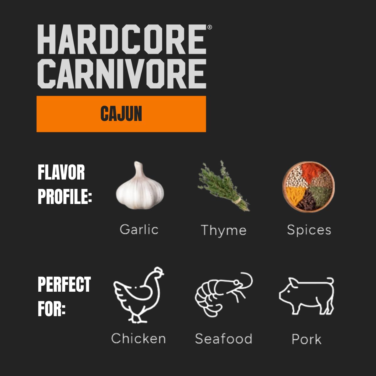 Hardcore Carnivore Cajun Seasoning (42 oz Mega Pack) Texas-Made, Authentic Blend for Gumbo, Red Beans and Rice, Jambalaya and More