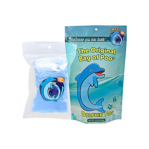 The Original Bag of Poo®, Dolphin Poo (Blueberry Flavor Cotton Candy) Novelty Poop Gag Gift. Free sticker inside.