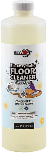 DU-MOST Enzymatic Floor Cleaner Concentrate (1 Oz Makes 1 Gal), No, Streak, No Rinsing, Kids & Pets Safe, Hard Surface Floors, Citrus Scent, 16 Fl Oz