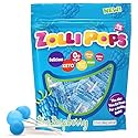 Zollipops Clean Teeth Pops Sugar Free Candy, Dye-Free Lollipops - Keto & Diabetic-Friendly, Dentist-Approved Treats for Kids (Blue Raspberry, 3.1 oz)