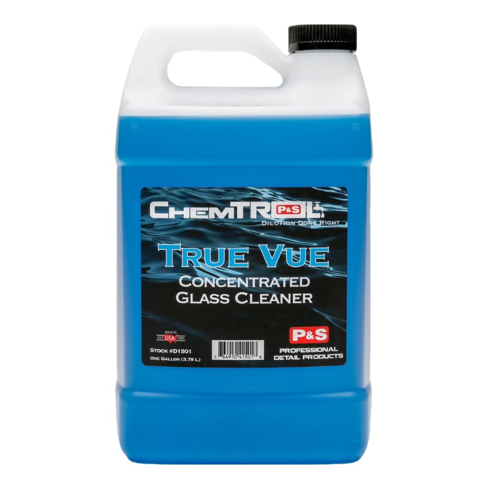 P & S Professional Detail Products True Vue RTU Glass Cleaner, Professional Grade Formula for Sparkling Clean Automotive Glass Surfaces - 1 Gallon