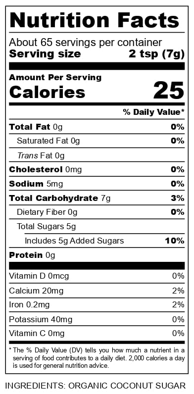 Big Tree Farms Organic Brown Coconut Sugar - Coconut Palm Sugar, Unrefined, Fine Crystals, Cane Sugar Replacement, Coconut Blossom Nectar, Vegan