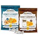 Honees Hard Candy Individually Wrapped - Variety Pack (Honey & Ginger + Honey & Caramel) - Natural & Healthy Candy, Italian Made - 2 Pack (5.7 oz)
