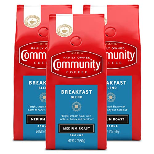 Community Coffee Breakfast Blend 36 Ounce, Medium Roast Ground Coffee, 12 Ounce (Pack of 3)