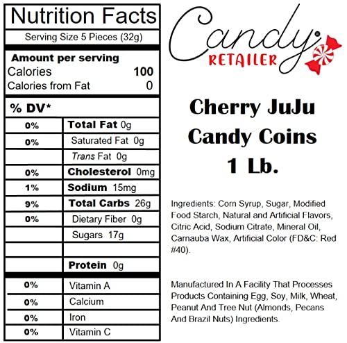 Candy Retailer Cherry JuJu Coins Candy 1 Lb.