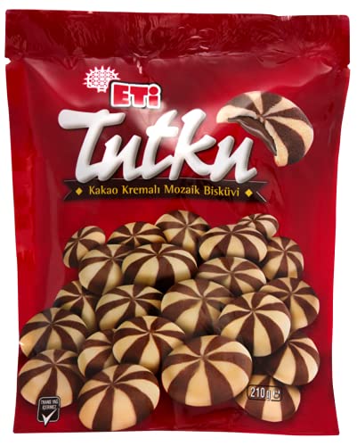 Eti Tutku Mosaic Biscuit Filled With Cocoa Cream, Turkish Biscuit,Bisküvi Turkish Cookies By Eti 7.4 OZ - 210gr Halal ?????? ????