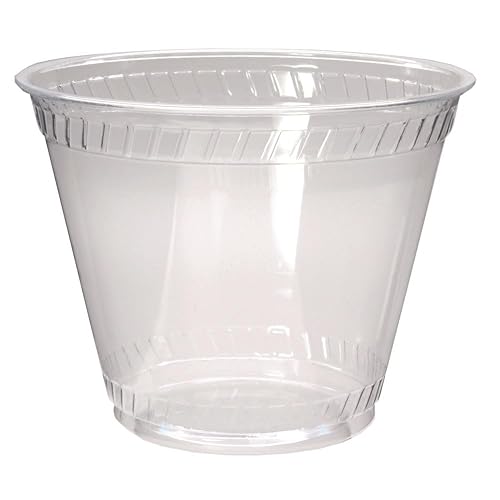 Fabrikal KC9OF 9 oz. Clear Squat PET Plastic Cup - 1000 per Case