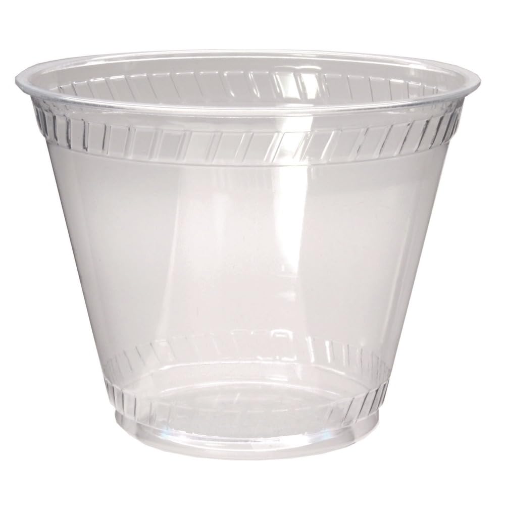 Fabrikal KC9OF 9 oz. Clear Squat PET Plastic Cup - 1000 per Case