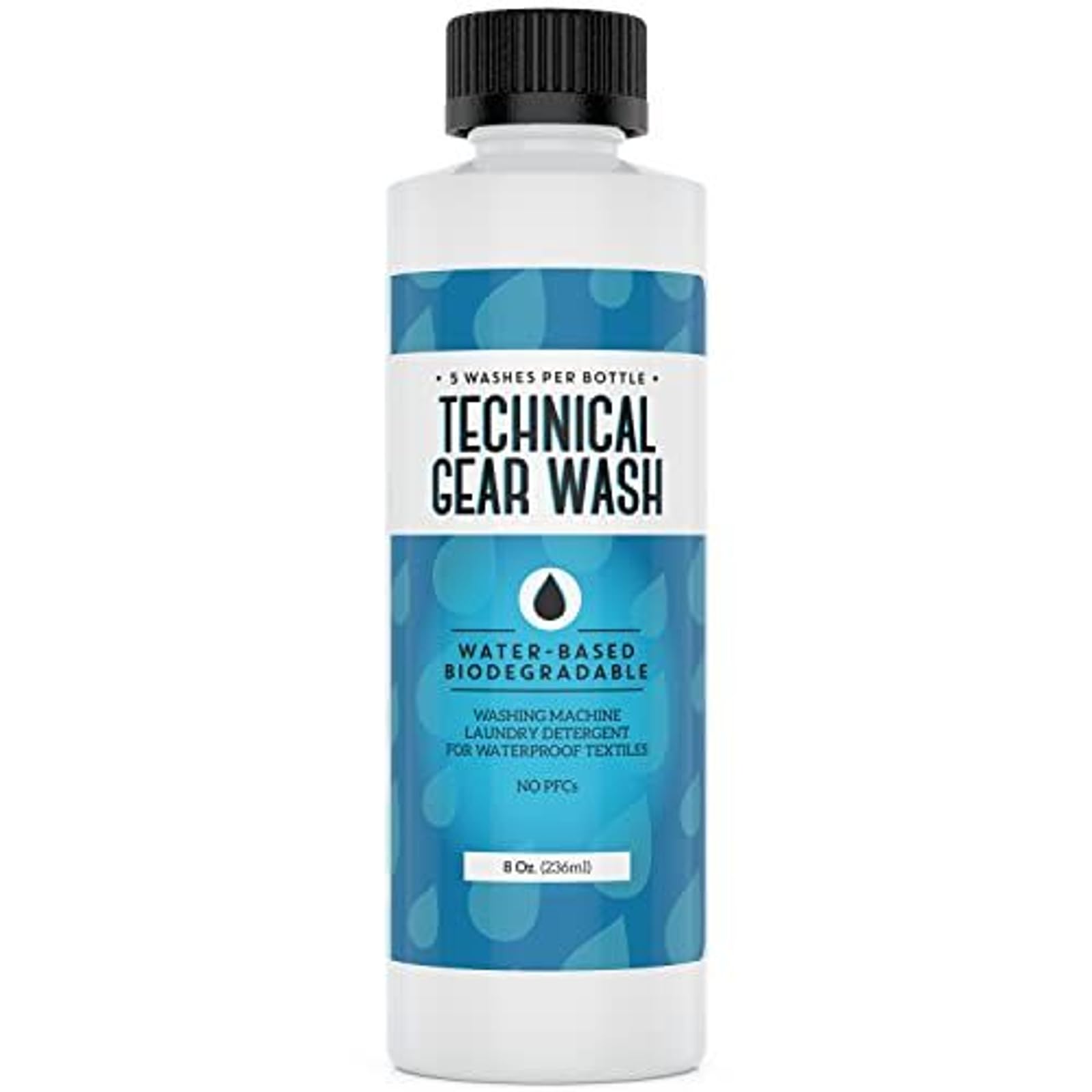 [5 Loads] Technical Gear Wash Performance Detergent for Renewed Clothing Appearance - Concentrated & Safe Jacket Detergent to Maintain DWR Gear