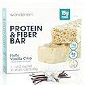 Wonderslim High Fiber Protein Bars, Fluffy Vanilla Crisp | 15g Protein, 6g Fiber | Low Sugar, Low Carb | Healthy Indulgence | Satisfying, Supports