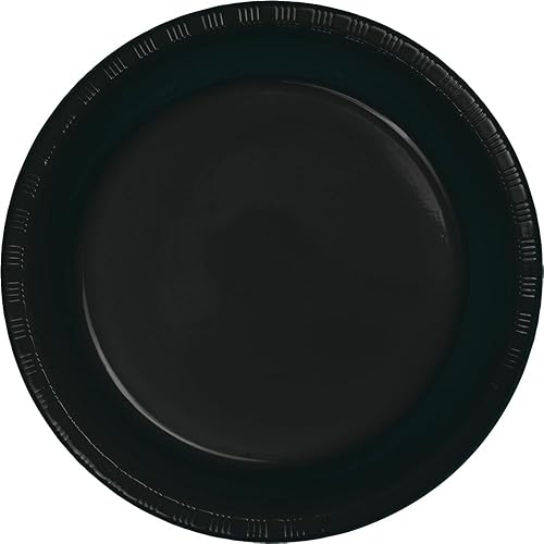 Creative Converting Touch of Color 20 Count Plastic Banquet Plates, Black Velvet, one size