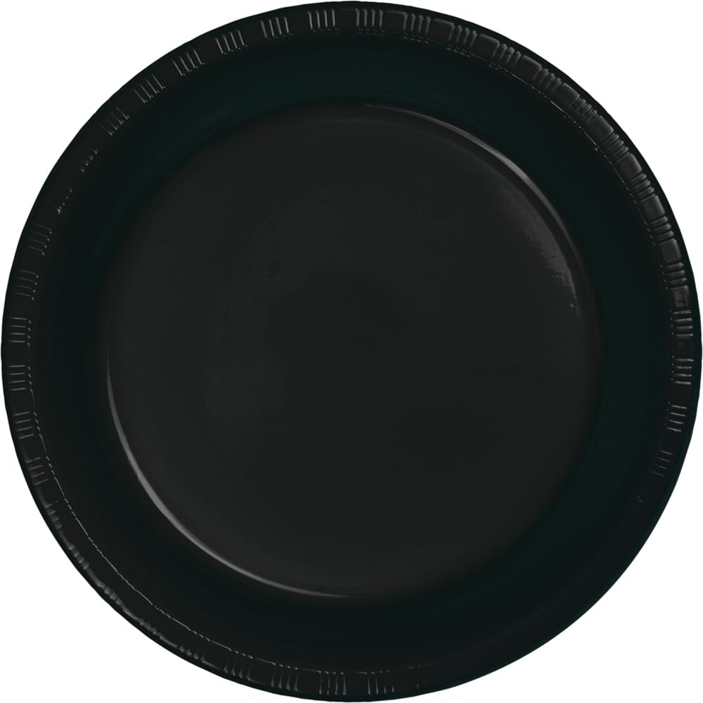 Creative Converting Touch of Color 20 Count Plastic Banquet Plates, Black Velvet, one size