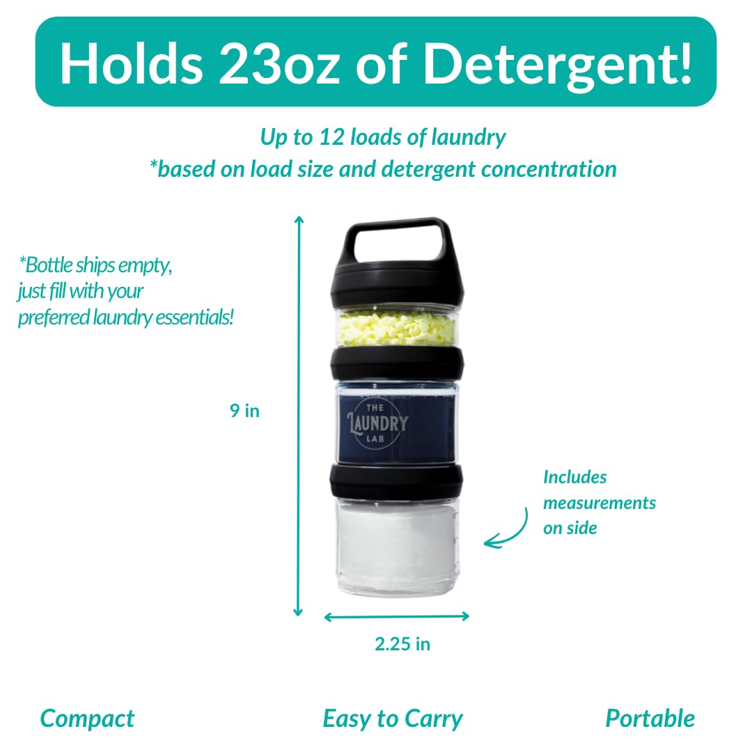 The Laundry Lab Bottle: Laundry Detergent Bottle - Refillable, Leakproof, Portable, Compact for Apartments, Dorms & Laundromats | College Laundry