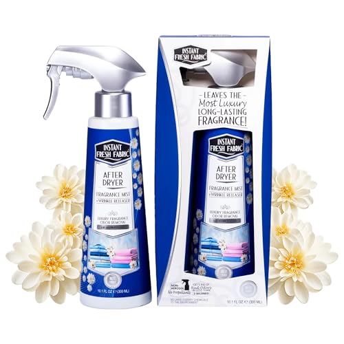 Instant Fresh Air After Dryer Fabric Freshener & Wrinkle Release Spray - For Clothes & Laundry - Luxury Fragrance Odor Remover & Wrinkle Releaser