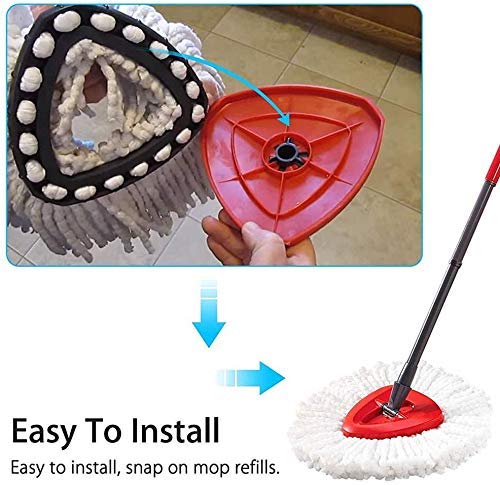 Spin Mop Replacement Head,Microfiber Mop Head Refills Easy Cleaning Mop Head, Pack of 3