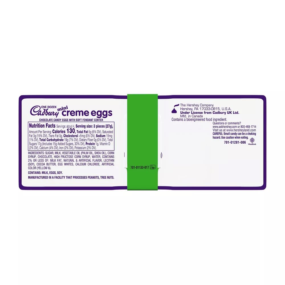 CADBURY Mini Creme Eggs 24 Count - Milk Chocolate Eggs with Soft Fondant Center, Individually Wrapped Easter Candy Bulk Pack (2 Trays, 12 Eggs Each)