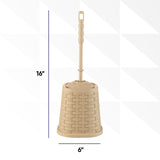 Superio Wicker Style Toilet Bowl Brush and Holder (Beige)