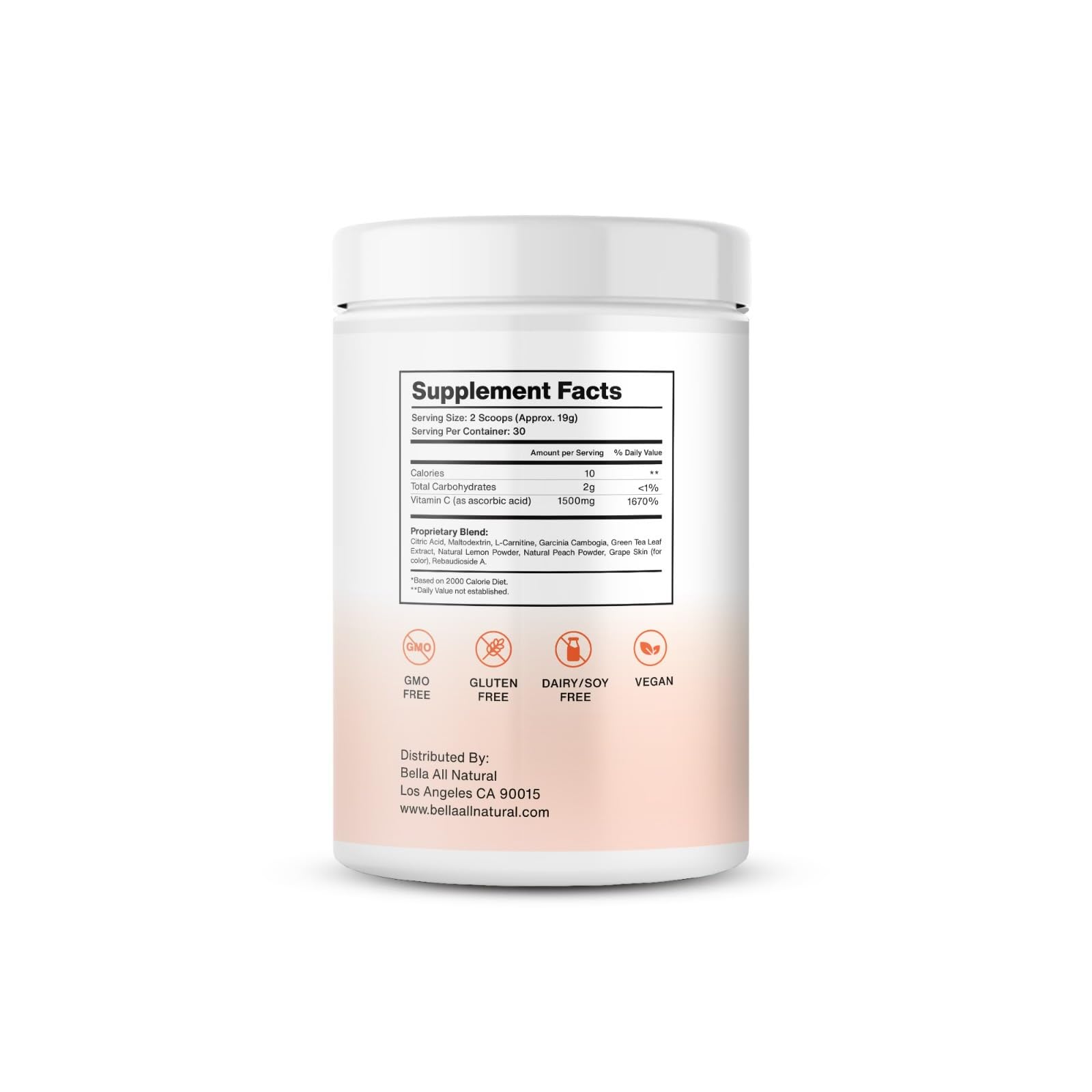 Bella All Natural Skinny Lemonades (19.75 Ounce, Peach)