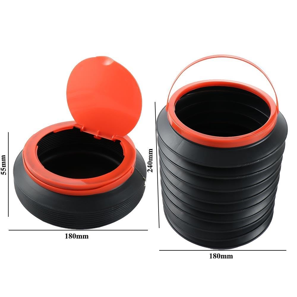 Collapsible Bucket with Lid for Car, Plastic Bucket for Sand or Beach, Portable Water Bucket for Cleaning, Fishing Water Pail