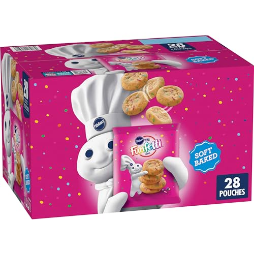 Pillsbury Mini Soft Baked Cookies, Funfetti, Snack Bags, 28 ct