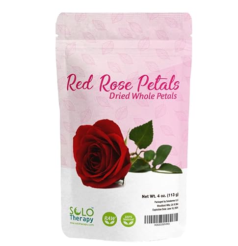 Red Rose Petals 4 oz. , Dried Rose Petals , Rose Tea, Pétalos de Rosas Rojas, Cosmetics , Food Grade, Food Decorating , Product From Egypt, Packaged